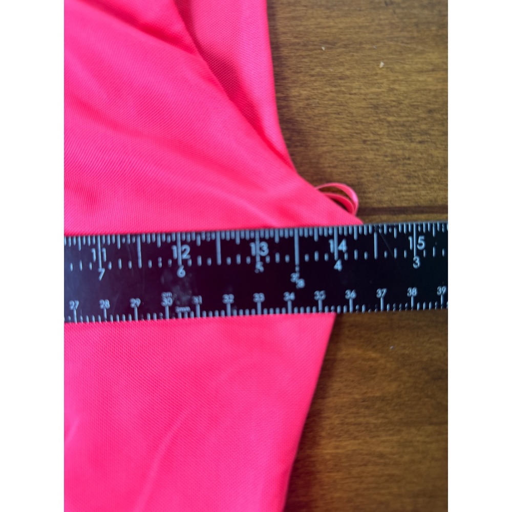 AFRM Rosette Ruffle Mesh Maxi Dress Womens Small Neon Pink Beach - Picture 8 of 10